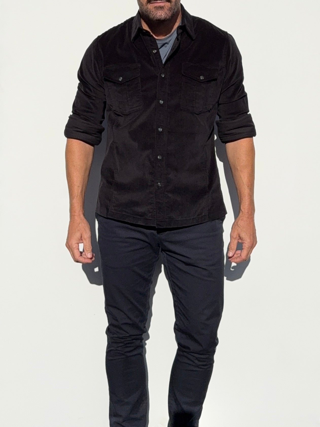 The Urban Legend Shirt Jacket in Corduroy - Black