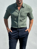 Long Sleeve 1-Pocket Linen - Forest Khaki