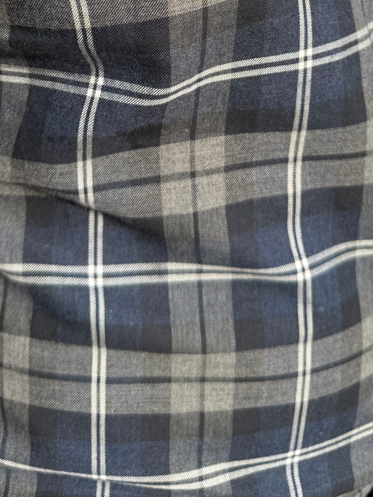 Dress Flannel - Navy, Gray & White Plaid