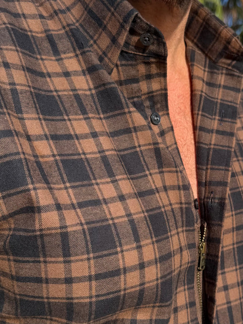 Dress Flannel - Brown & Black Plaid