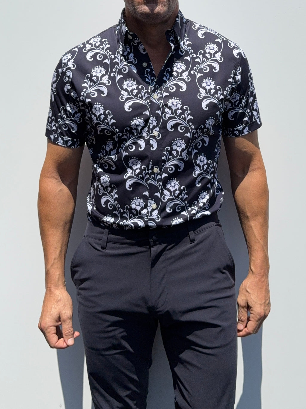 Ornamental Floral on Cotton - Ornamental Floral on Navy- Small Batch #
