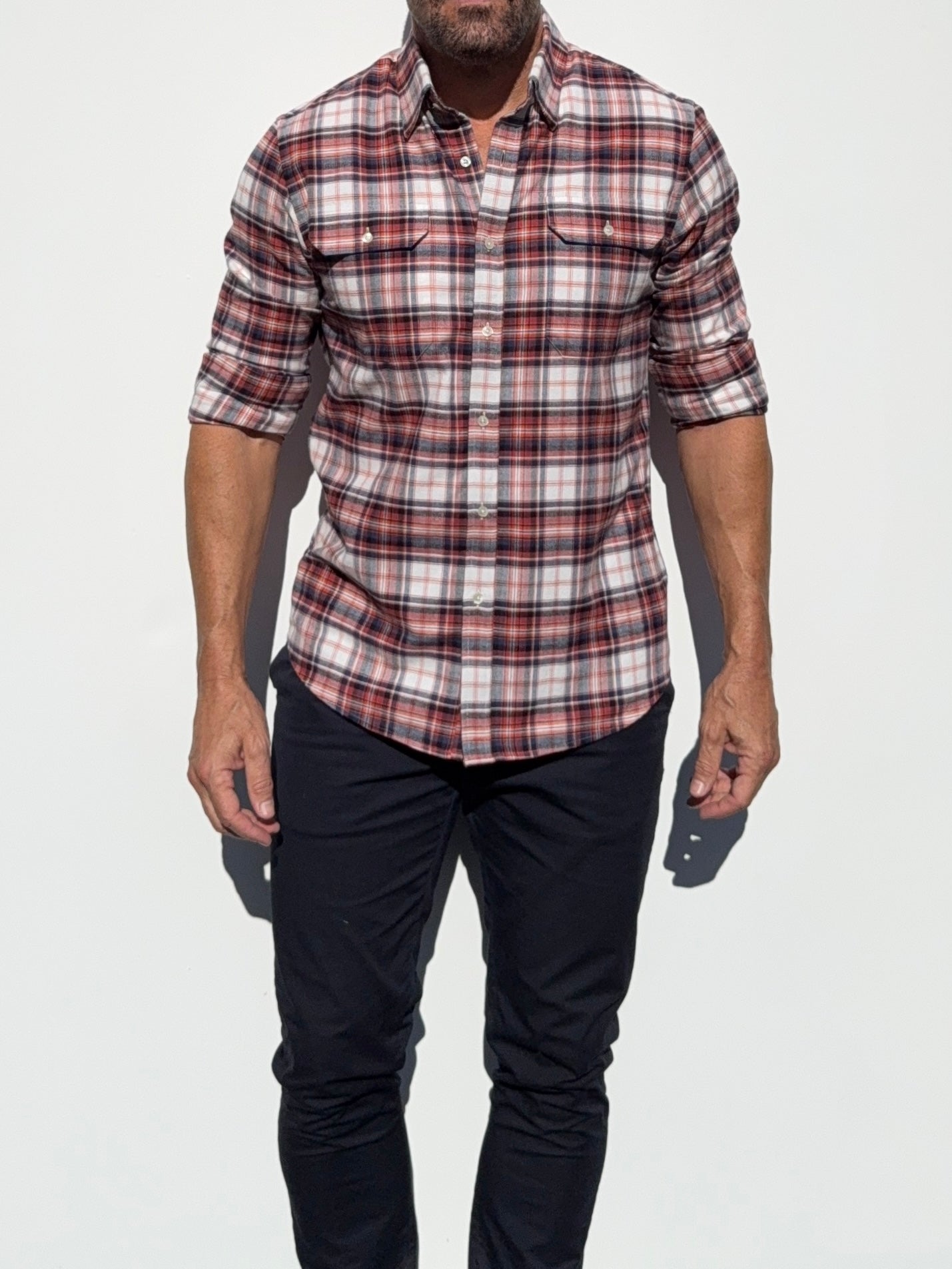 Blue & Orange Utility Flannel - Blue & Orange