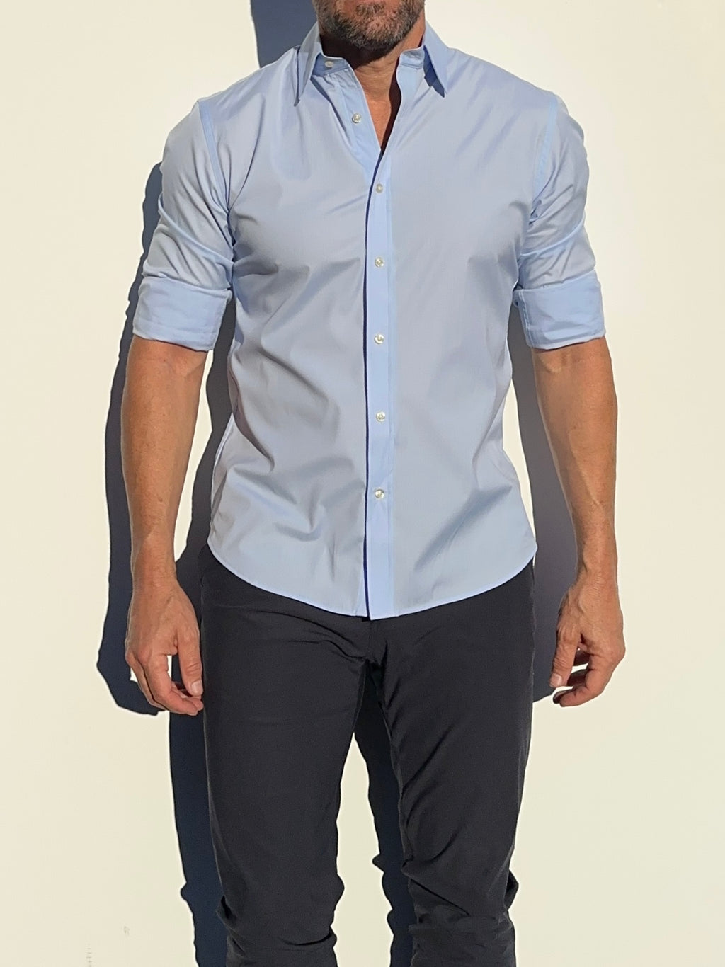 Incognito Stretch Poplin - Light Blue