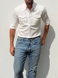 The Denim Western in Off-White - Off-White Denim