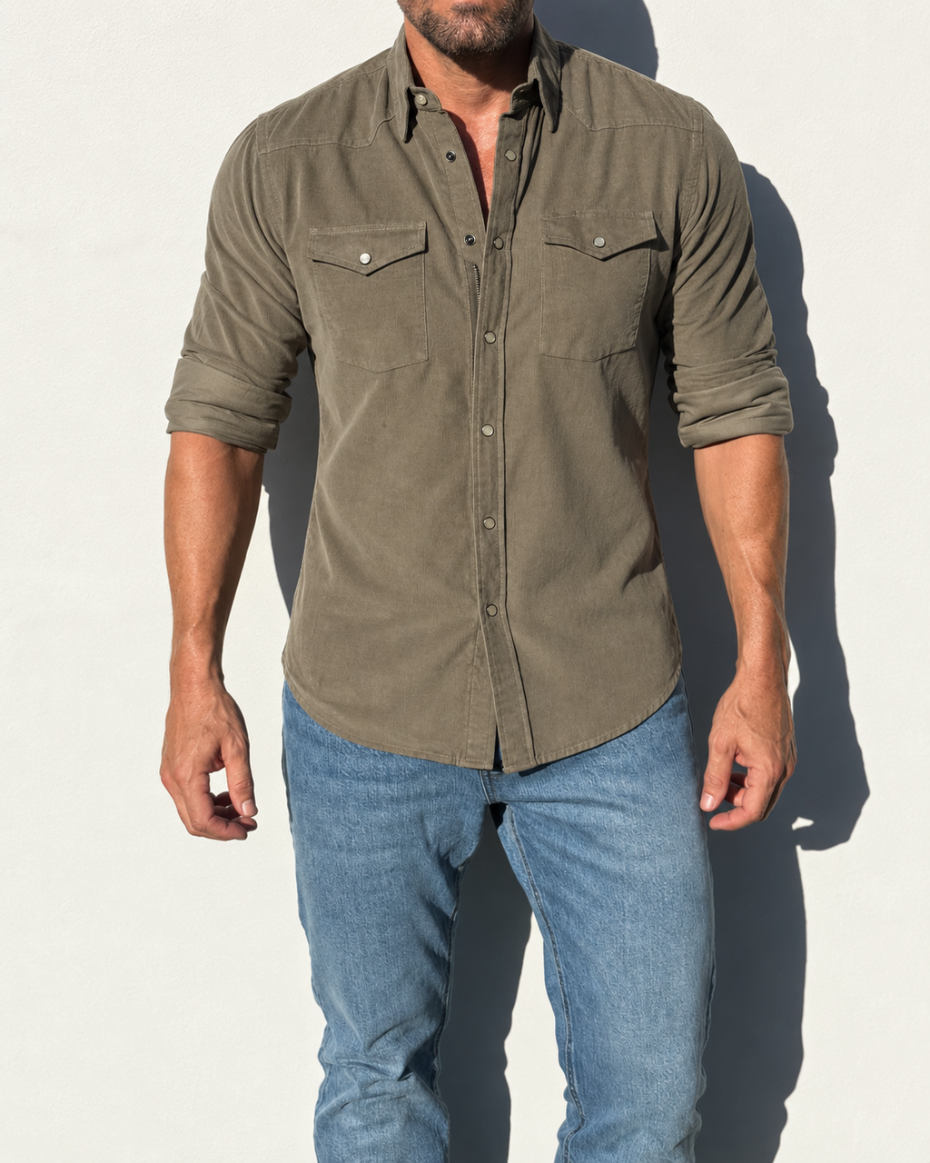 The Corduroy Western - Army Green