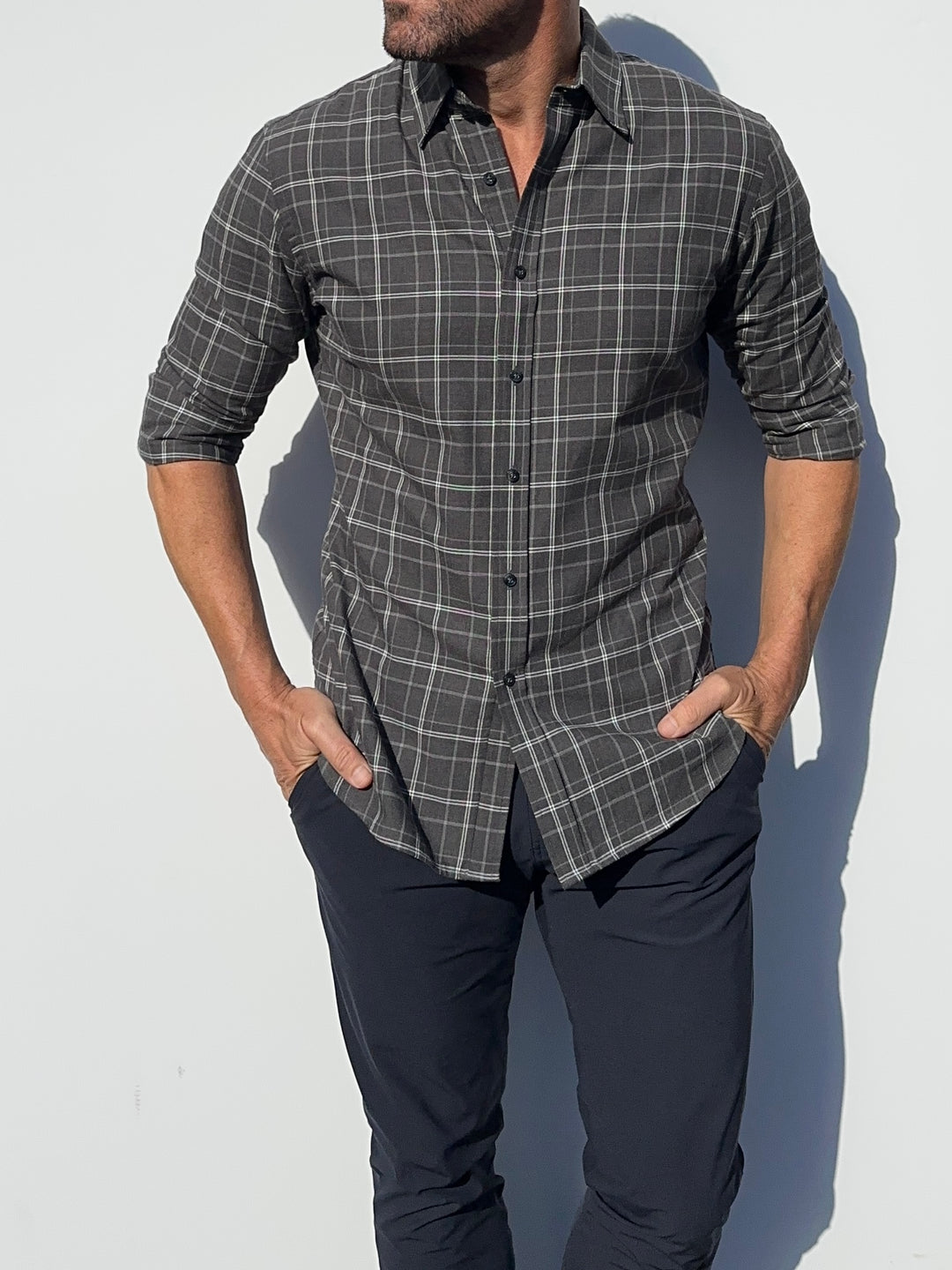 Charcoal & White Plaid Flannel- Small Batch #459 | Teddy Stratford