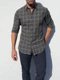 Charcoal & White Plaid Flannel - Charcoal White & Gray