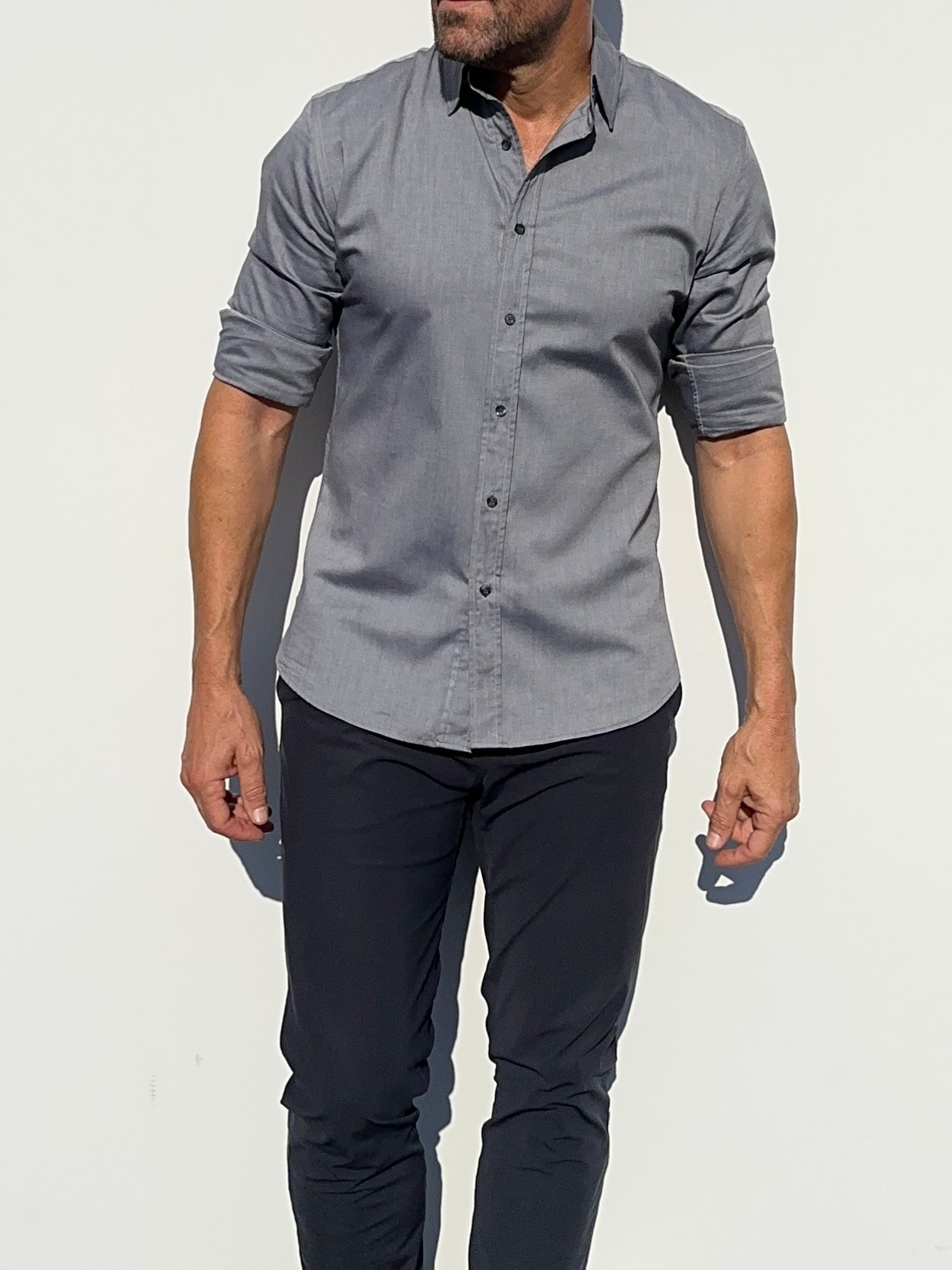 Wrinkle-Resistant OG Oxford - Metal Gray