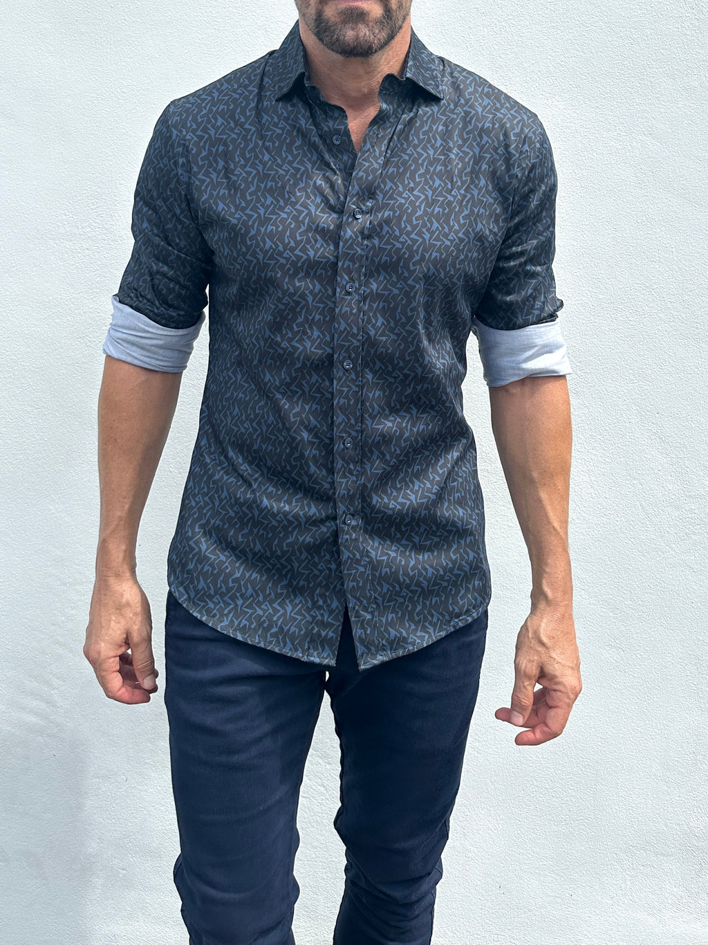 Midnight Lightning Party Shirt - Navy/Blue