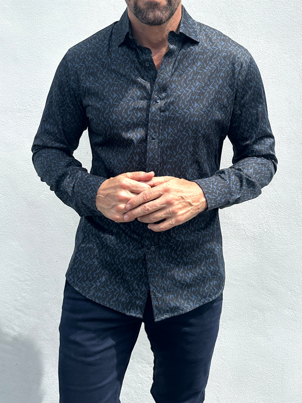 Midnight Lightning Party Shirt - Navy/Blue