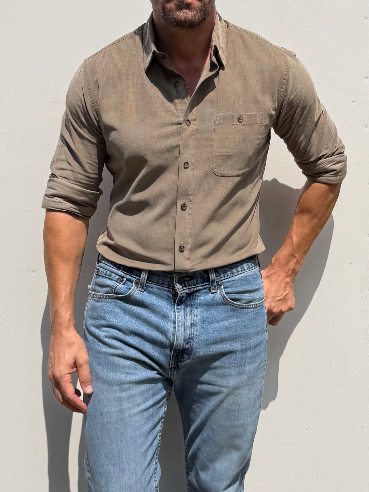 The One-Pocket Corduroy Shirt - Desert Tan