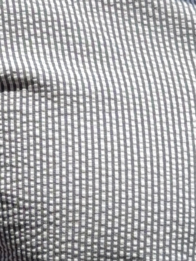 Striped Seersucker - Charcoal Stripe