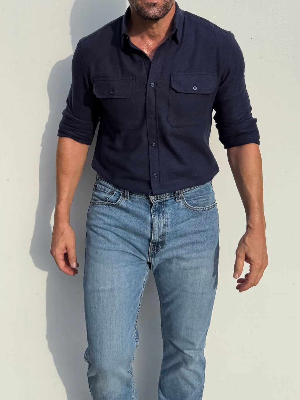 The Utility Shirt in Twill Flannel - Navy