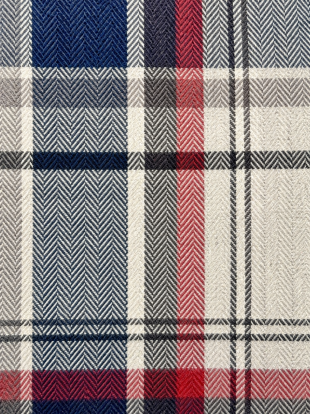 No-Pocket Unbrushed Flannel - Gray & Navy Plaid