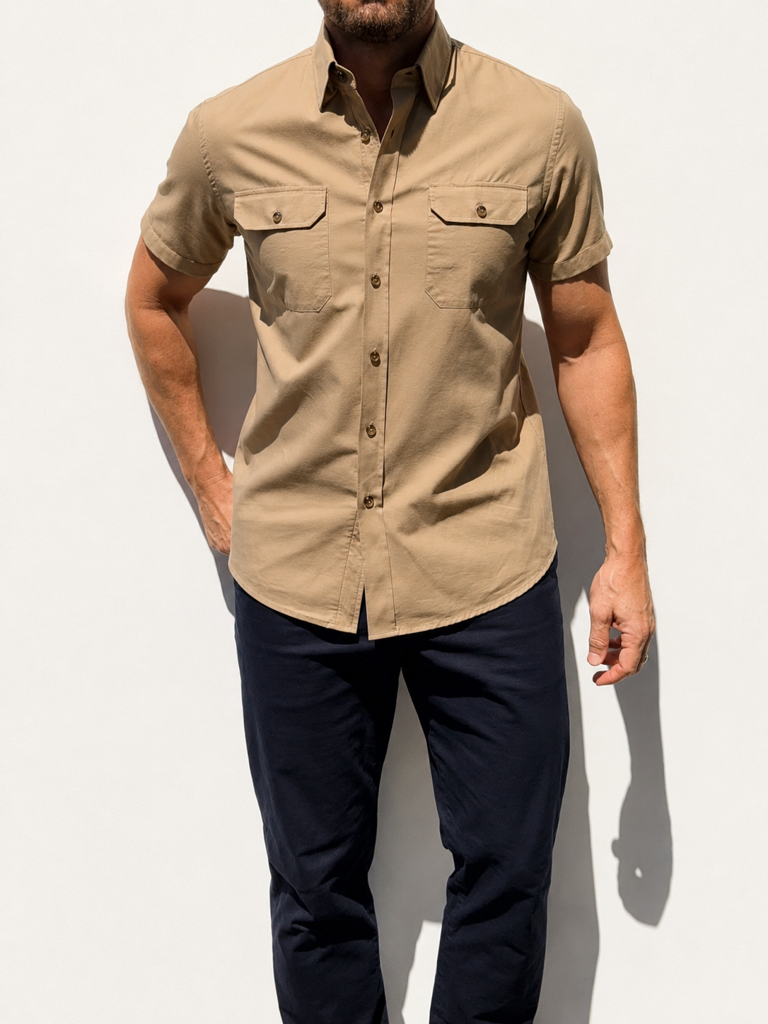 The Short Sleeve Utility Shirt - Tan