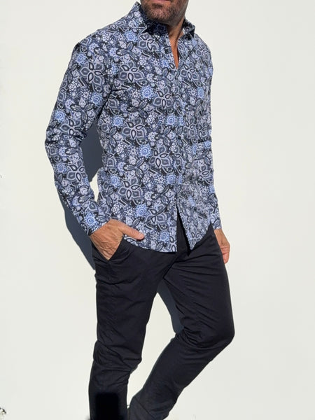 Blue Paisley Party Shirt- Small Batch #664 | Teddy Stratford