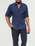 The Raider Shirt in Brushed Twill - Atlantic Blue