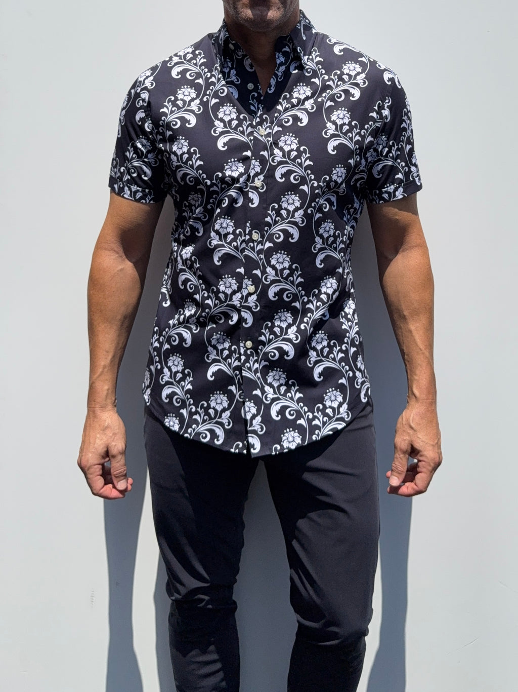 Ornamental Floral on Cotton - Ornamental Floral on Navy- Small Batch #