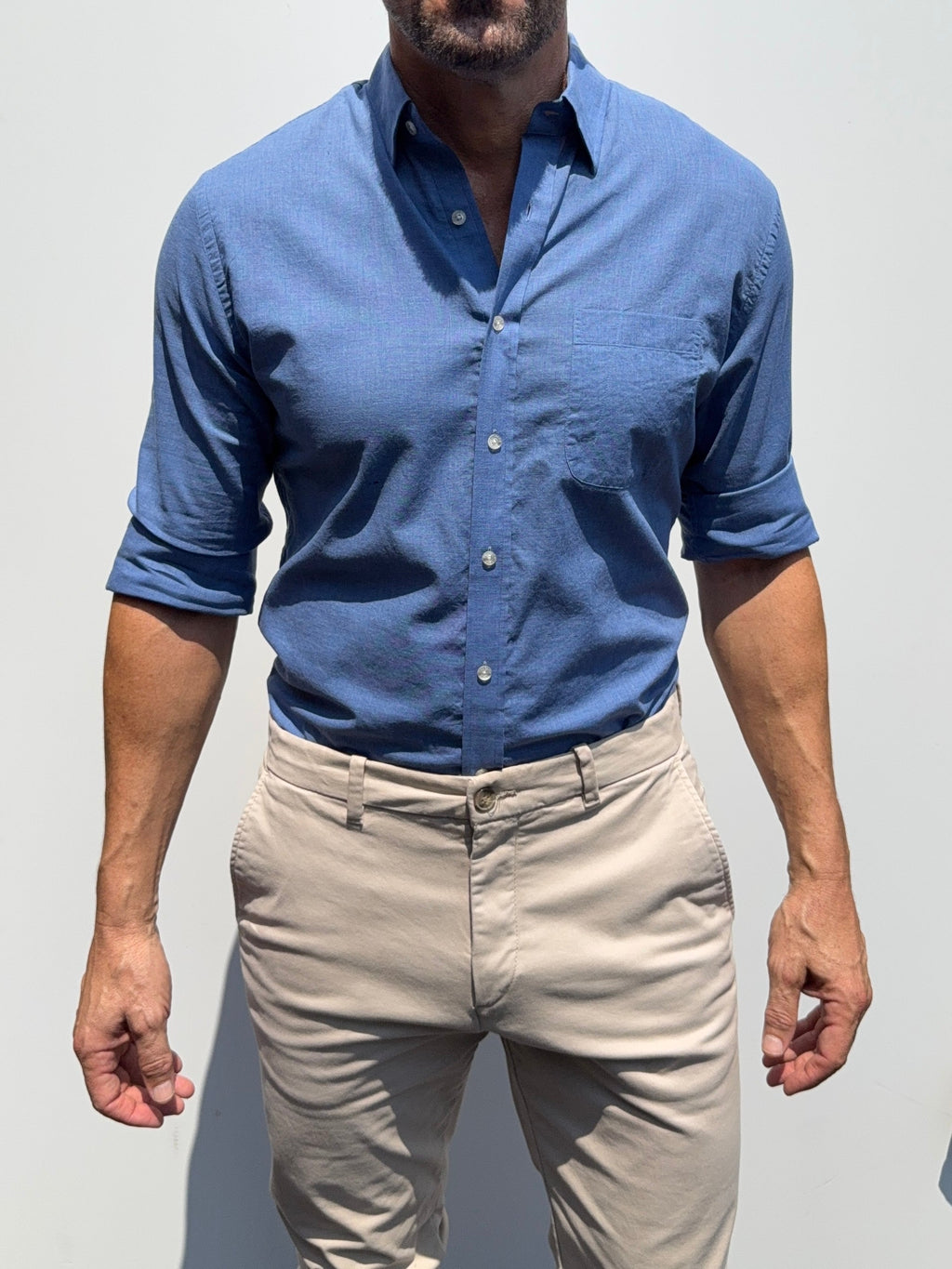 Super Lightweight Cotton- Long Sleeve - Pacific Blue