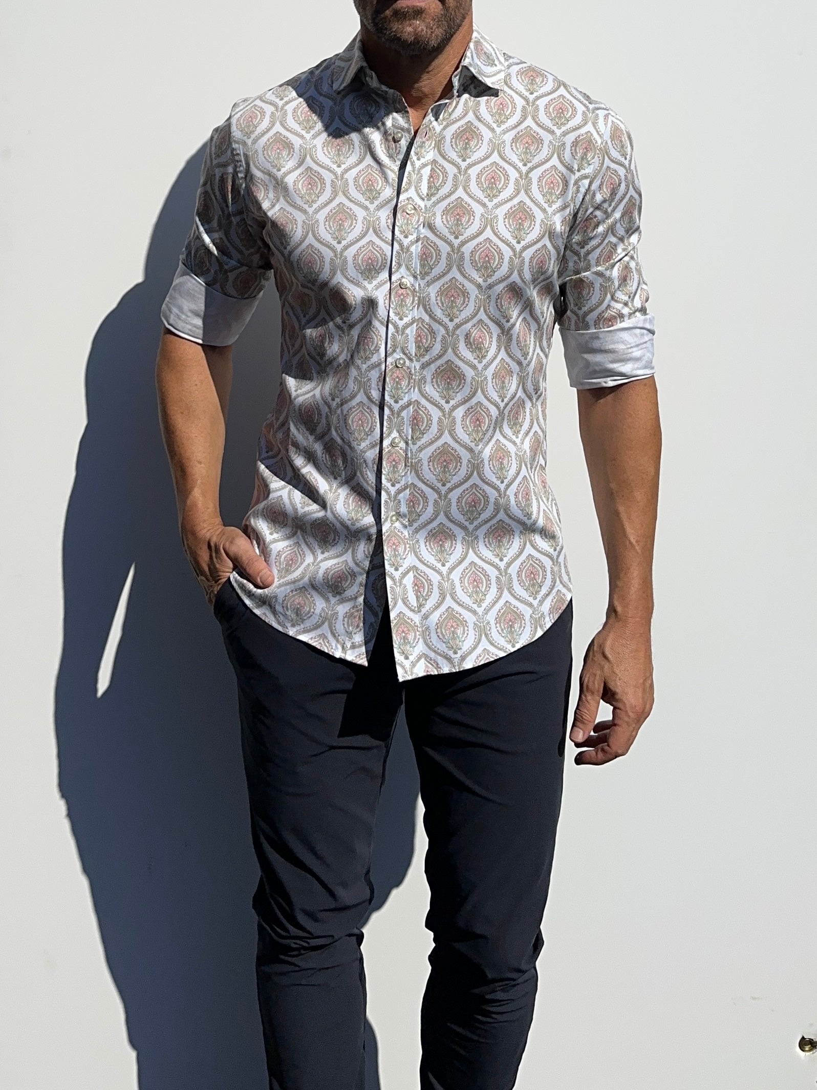 Ornate Party Shirt - Pale Blue