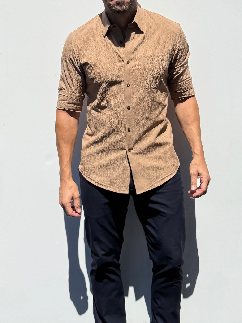 1-Pocket Seersucker - Camel- Small Batch #692