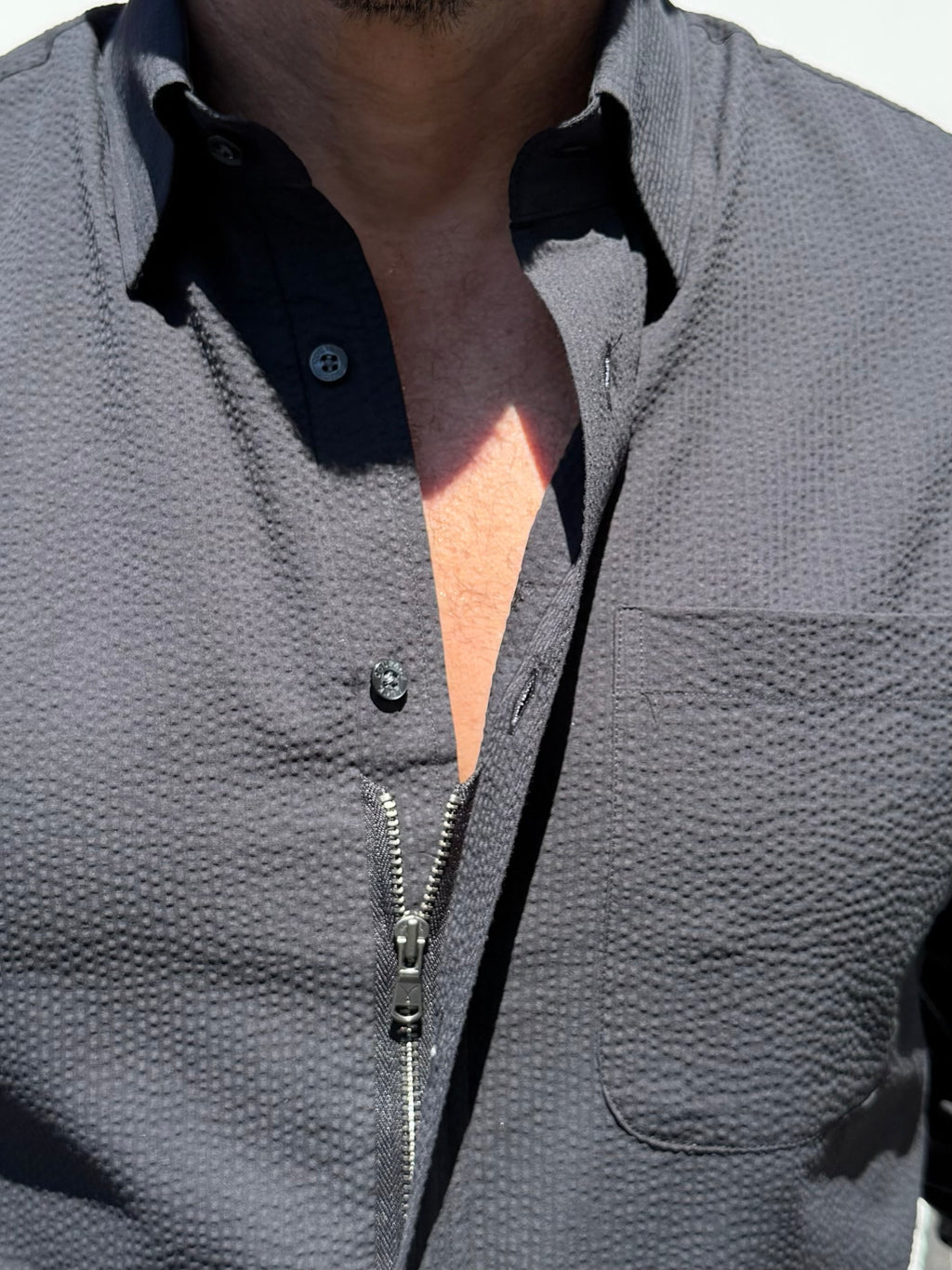 1-Pocket Seersucker - Black- Small Batch #691