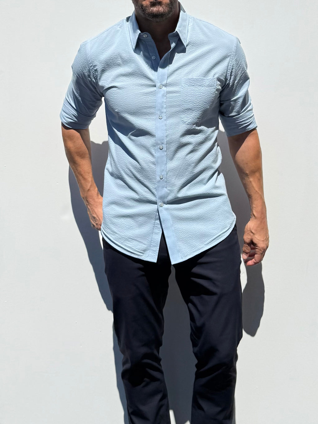 1-Pocket Seersucker - Light Blue- Small Batch #693