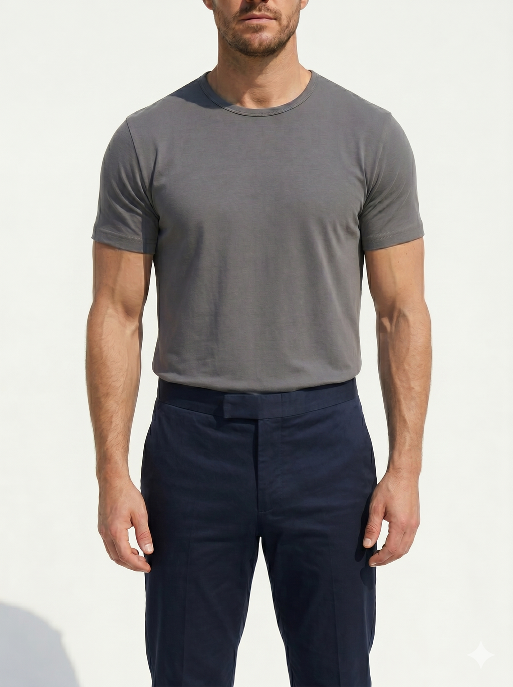 Crewneck T-shirt in Tedra™ - Gray