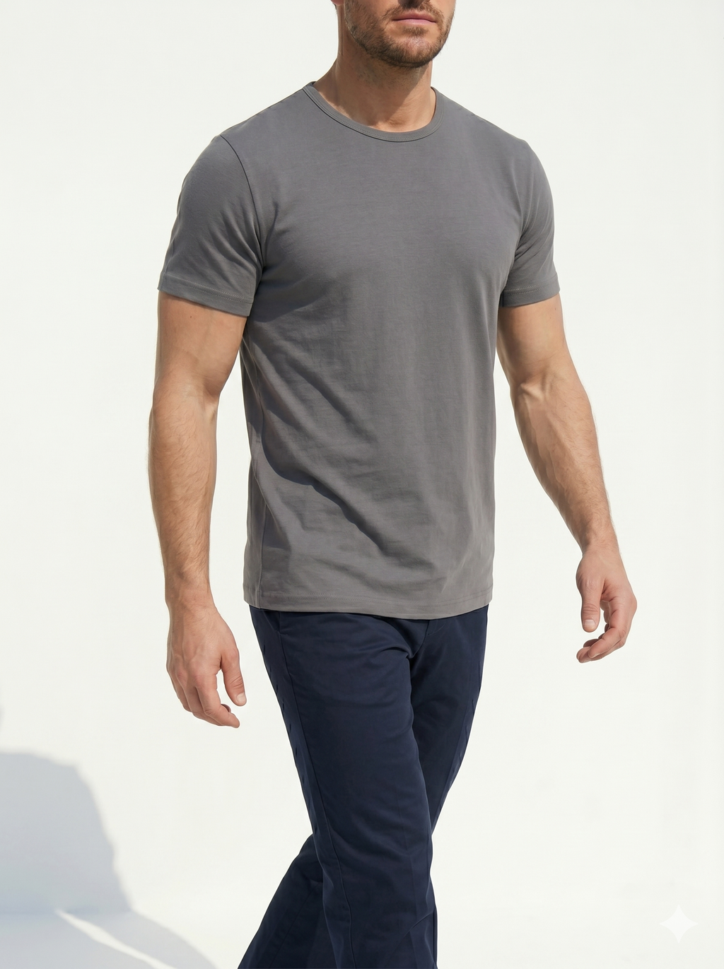 Crewneck T-shirt in Tedra™ - Gray