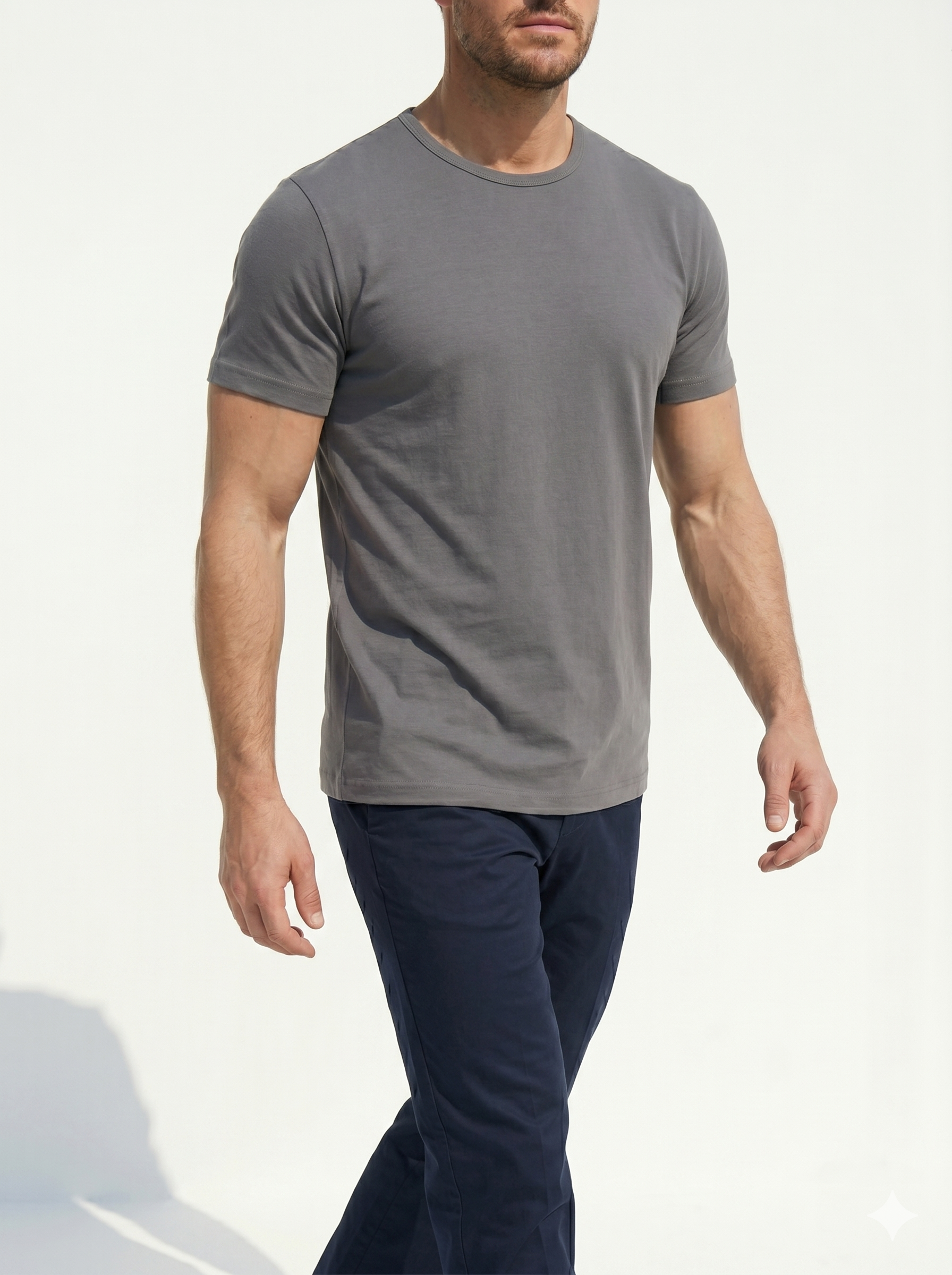 Crewneck T-shirt in Tedra™ - Gray