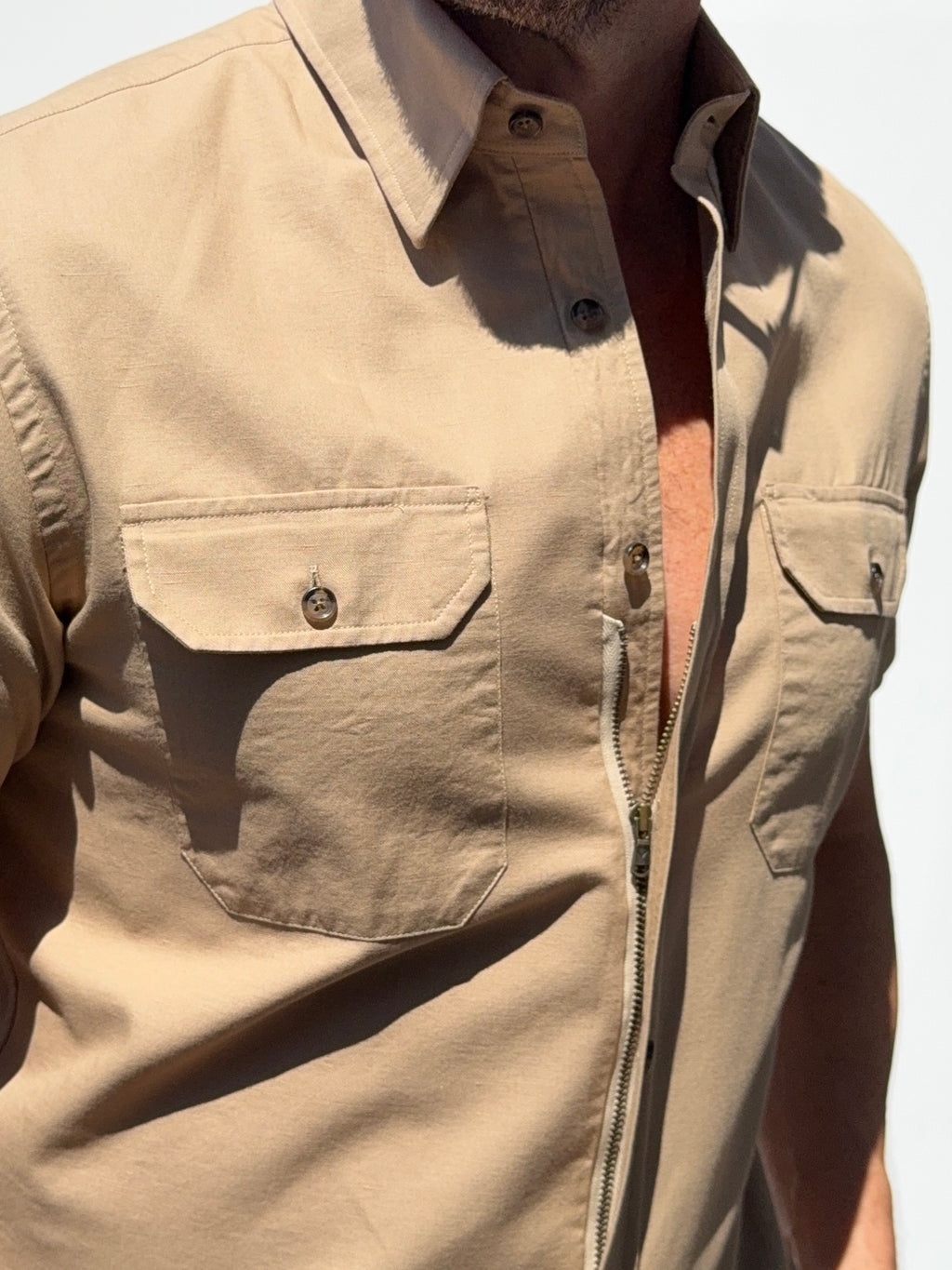 The Short Sleeve Utility Shirt - Tan