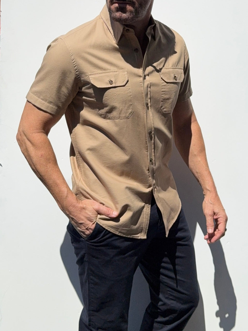 The Short Sleeve Utility Shirt - Tan