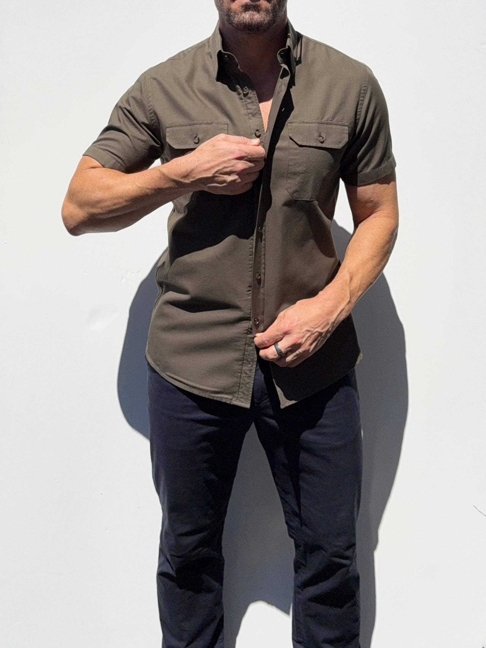 The Short Sleeve Utility Shirt - Army Green