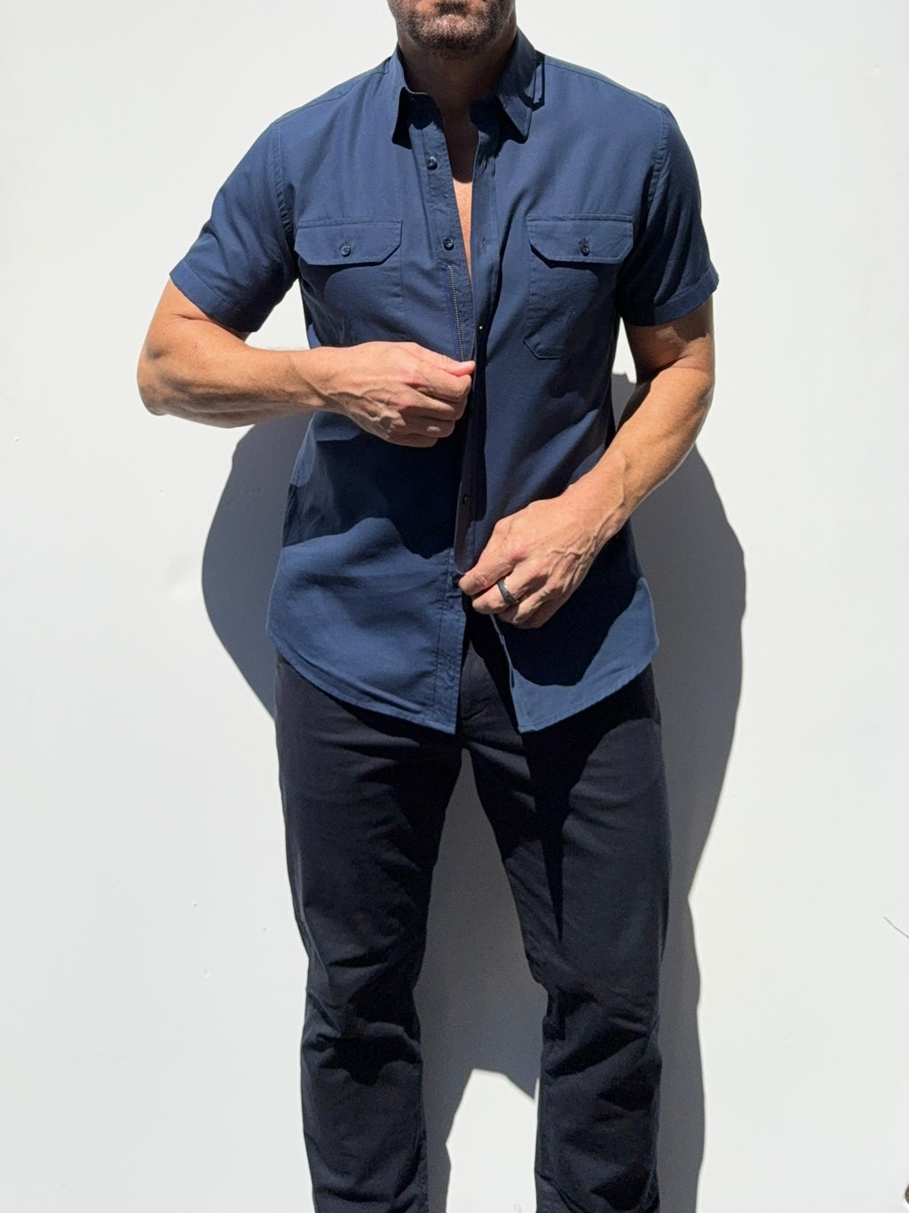 The Short Sleeve Utility Shirt - Navy