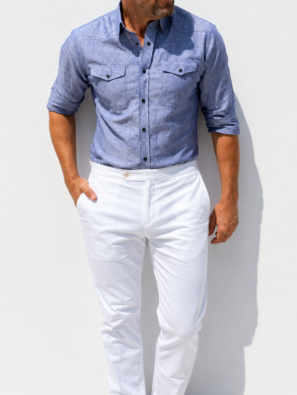 Linen Blend Western - Indigo- Small Batch #670