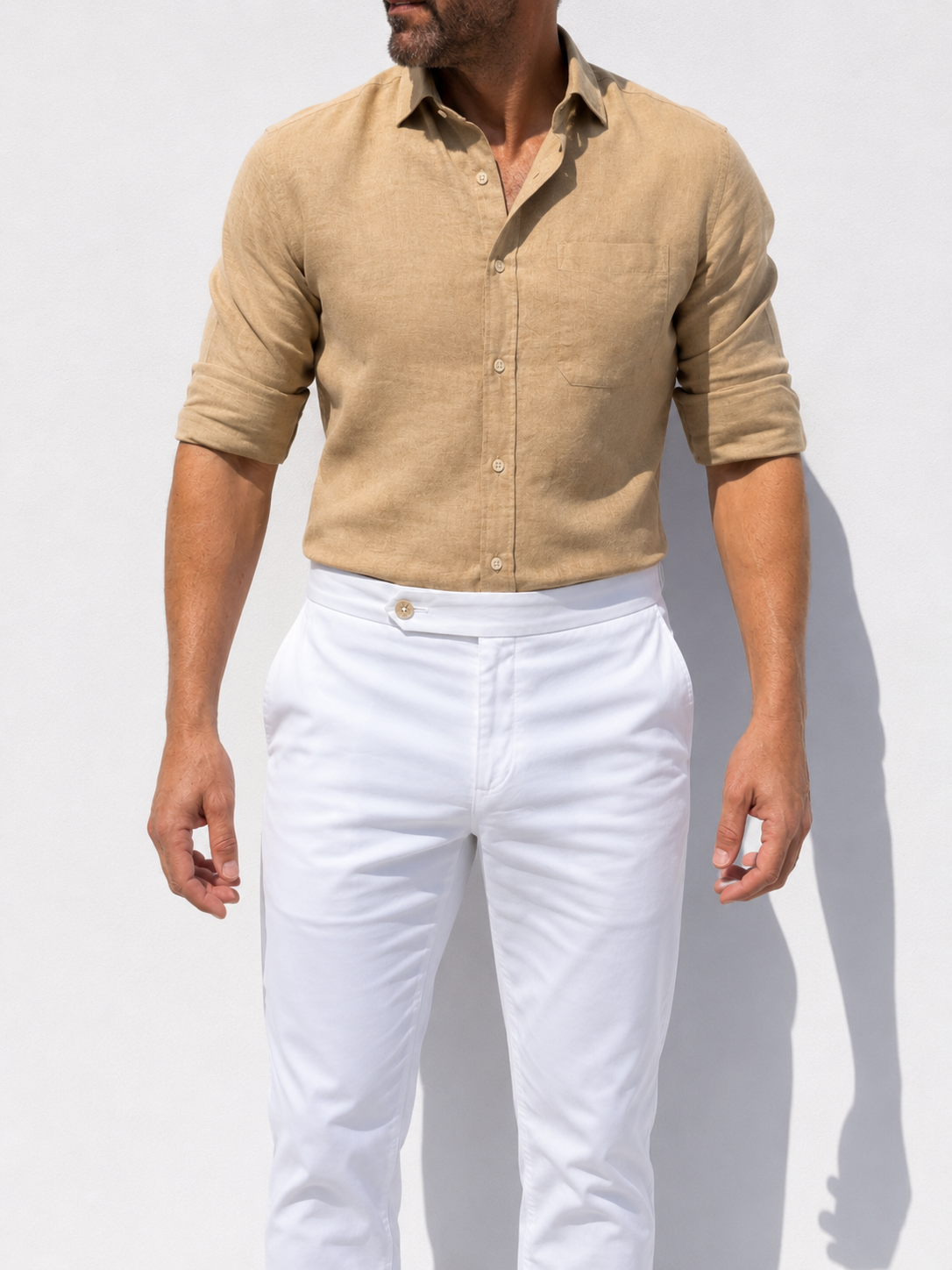 Long Sleeve 1-Pocket Robust Linen - Desert Tan- Small Batch #664