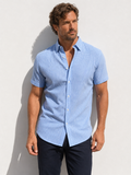 Mini-Gingham Seersucker - Light Blue