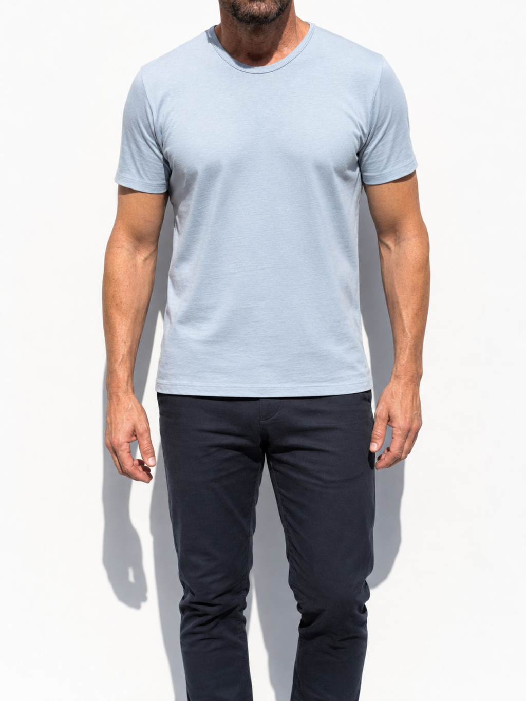 Crewneck T-shirt in Tedra™ Light - Sky Blue
