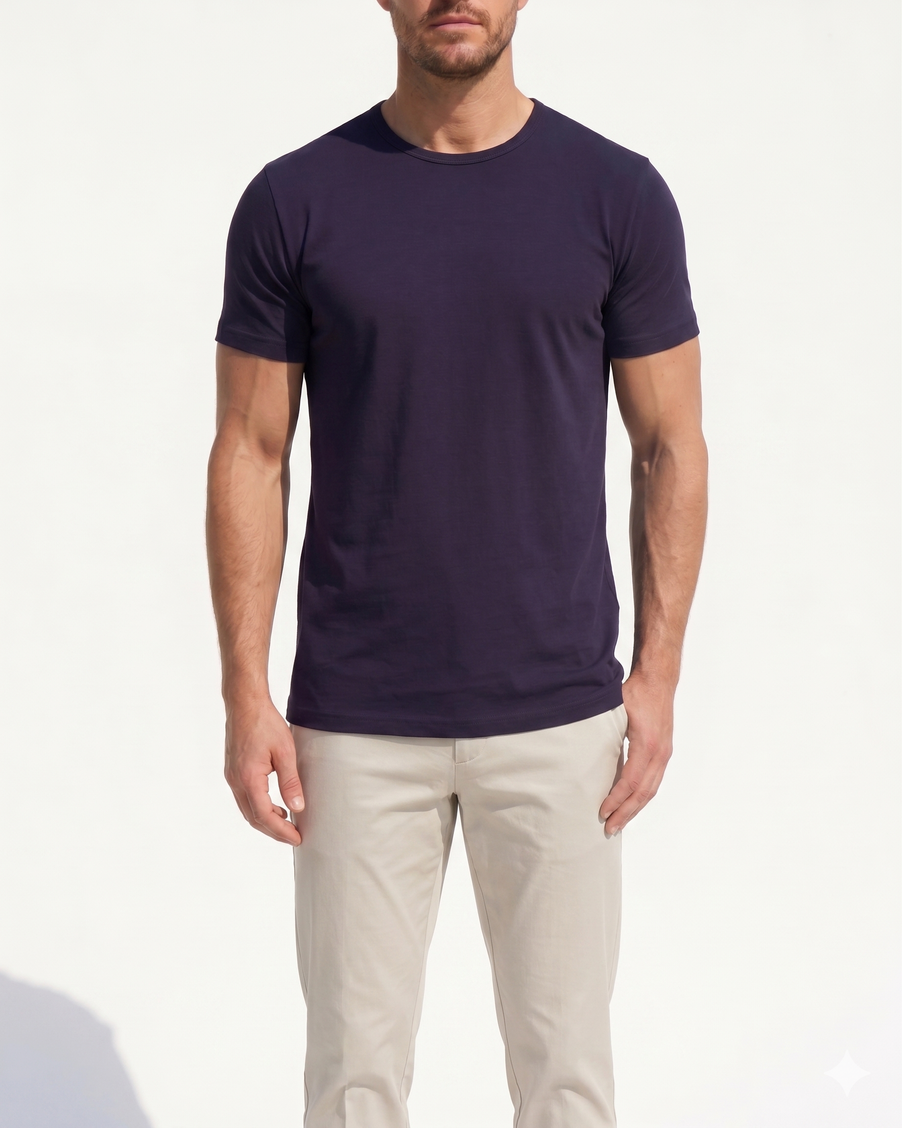 Crewneck T-shirt in Tedra™ - Navy