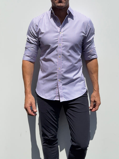 Wrinkle Resistant Plaid OG Oxford - Pink & Blue