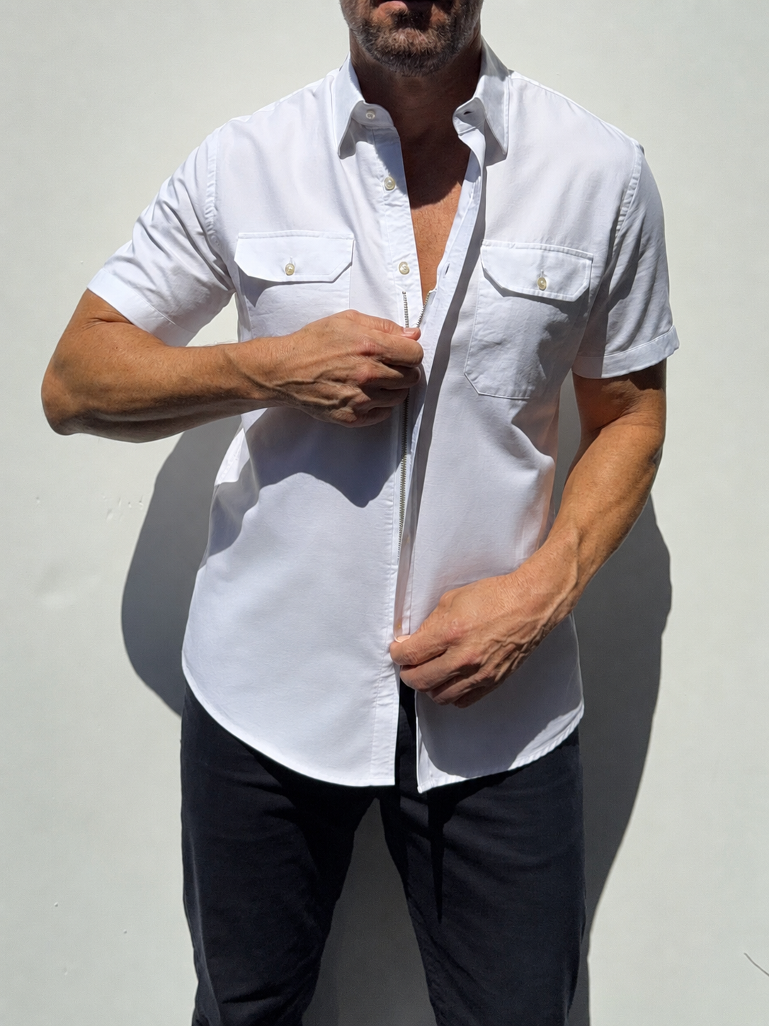 The Short Sleeve Utility Shirt - White