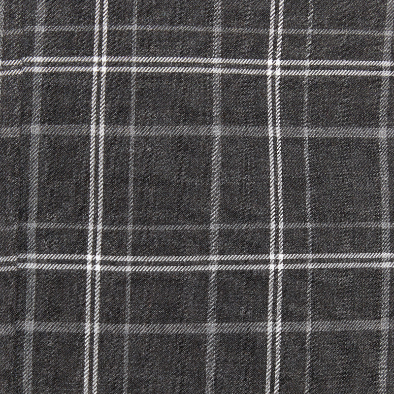 Charcoal & White Plaid Flannel - Charcoal White & Gray