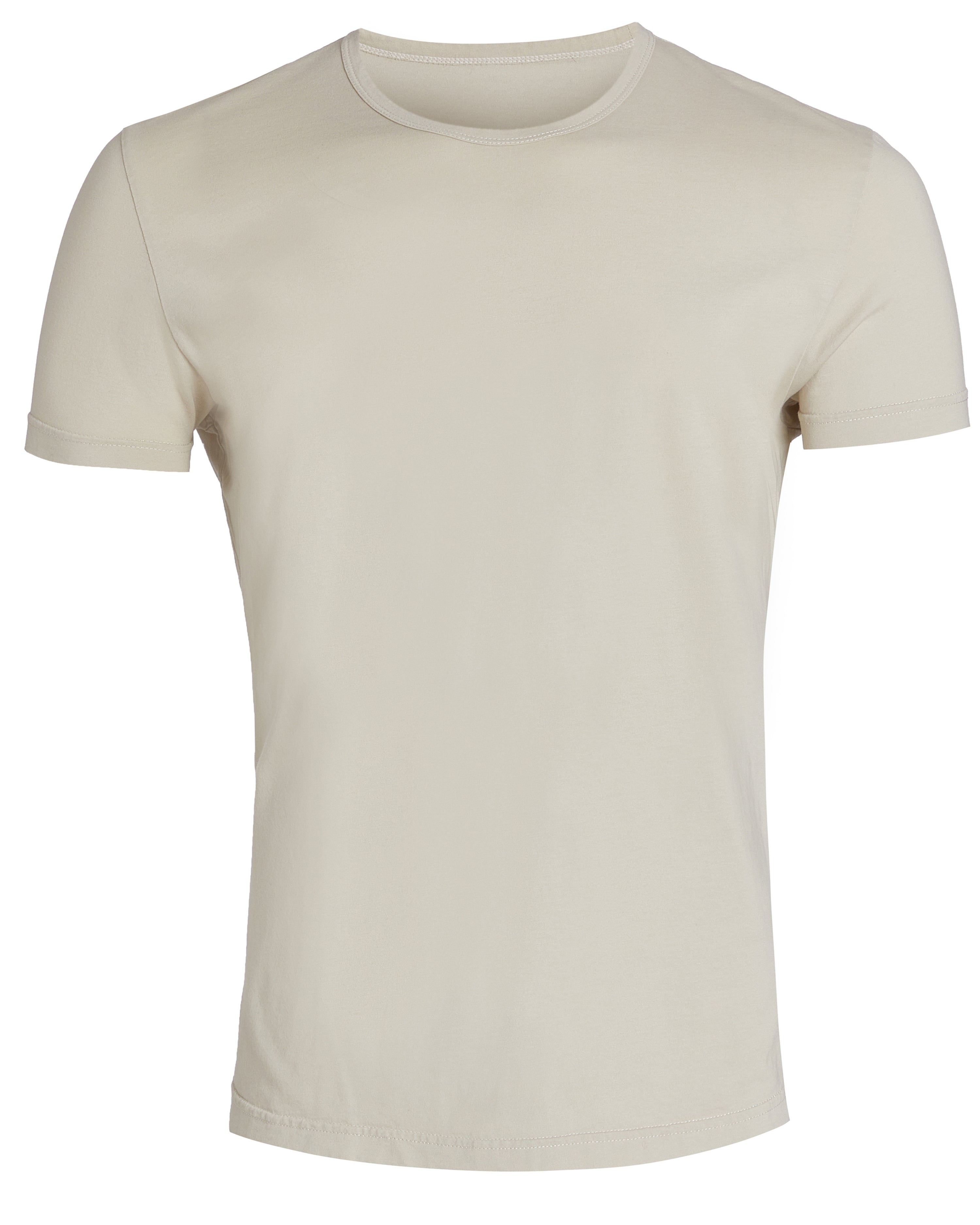 Crewneck T-shirt in Tedra™ Light - Light Stone