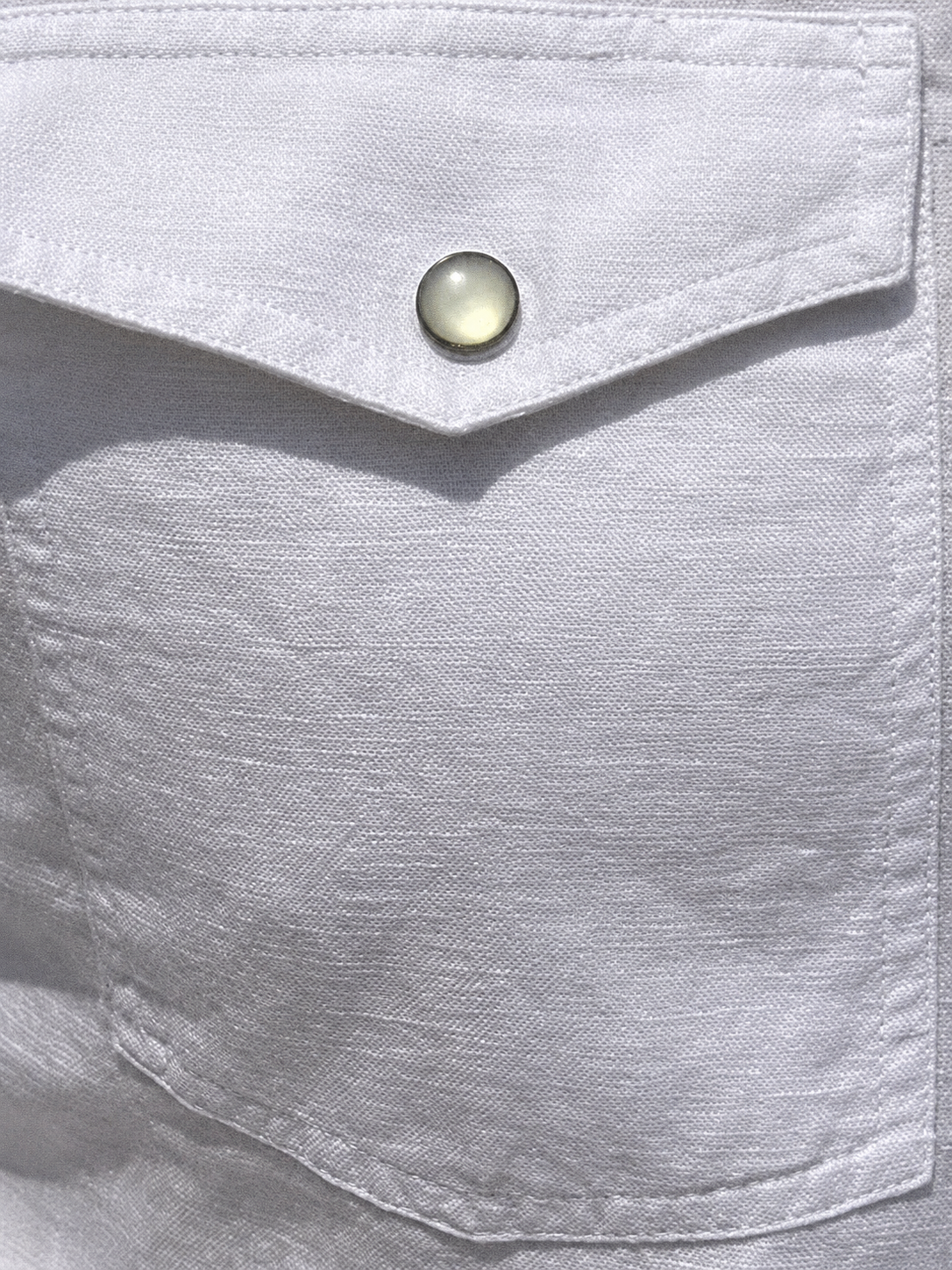 Linen Blend Western - White- Small Batch #671