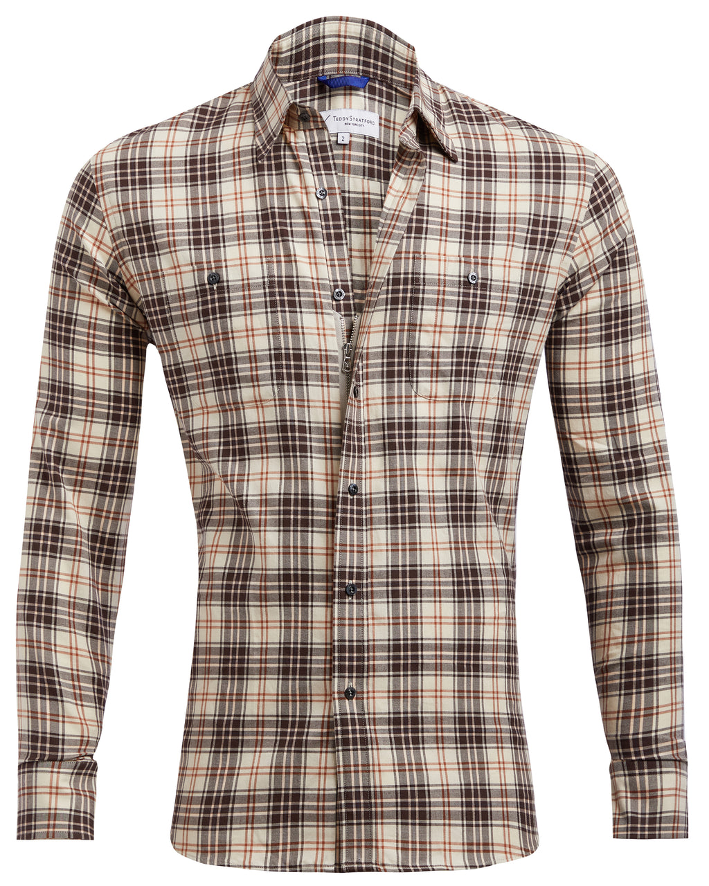 Tan & Brown Plaid Flannel - Tan & Brown