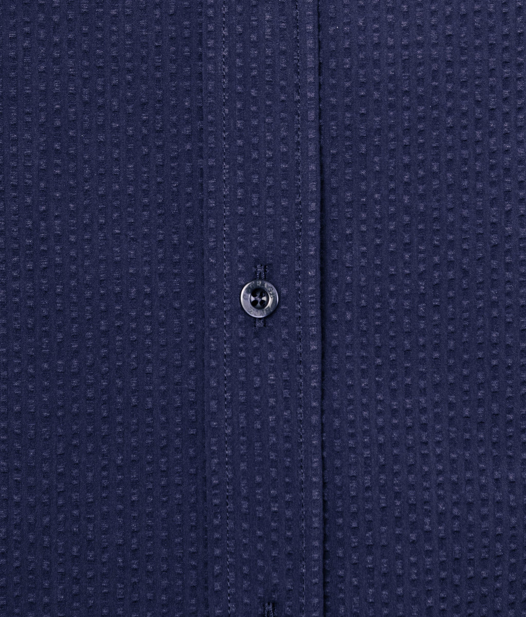 Solid Seersucker - Midnight Blue