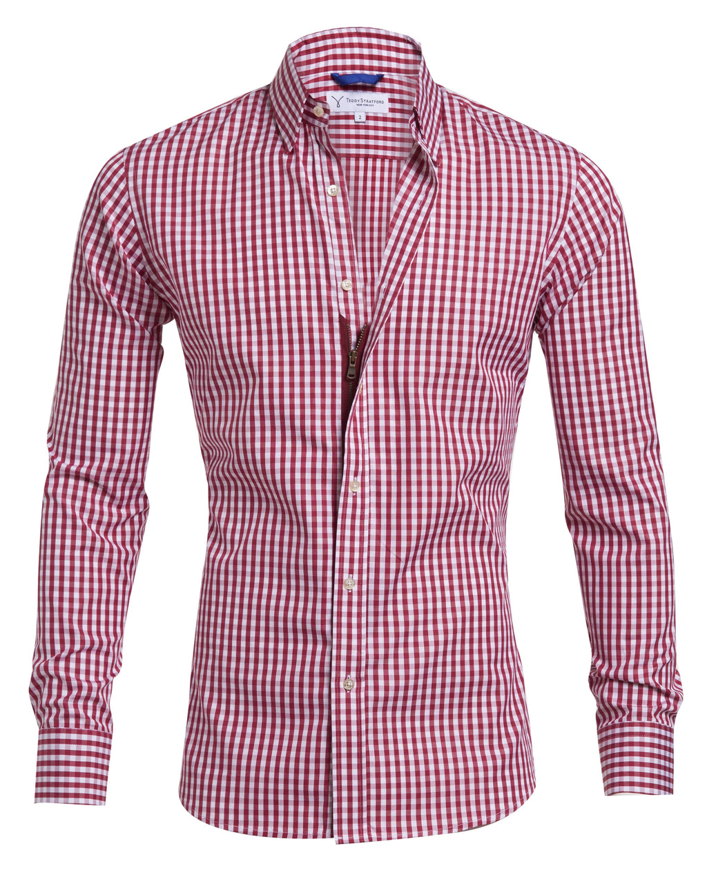 The Gingham Poplin - Oxblood Gingham Poplin