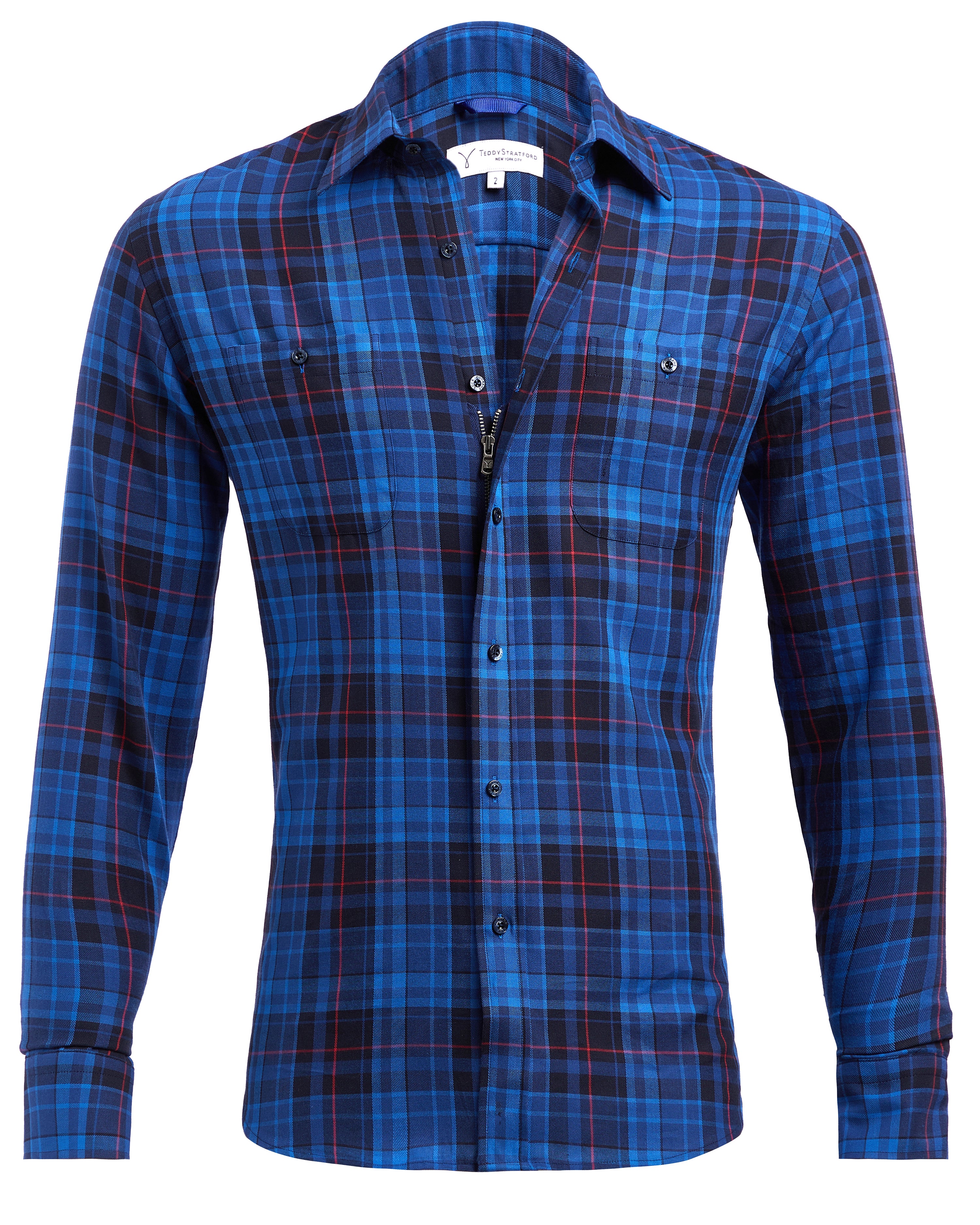 Royal Blue & Black Plaid Flannel - Royal Blue & Black Plaid