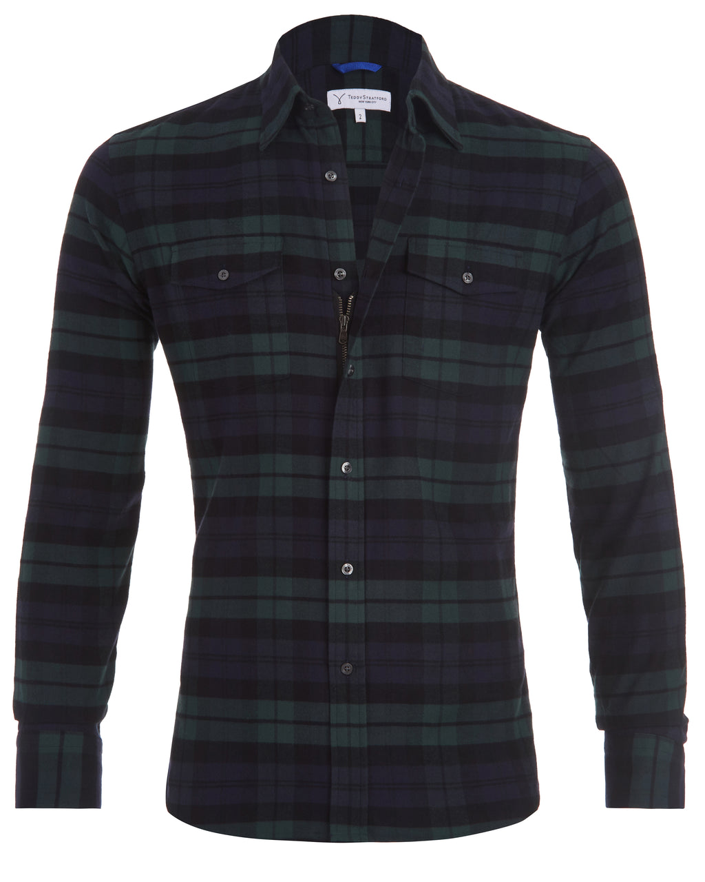 Forest, Navy & Black Utility Flannel - Sage Navy & Black Flannel