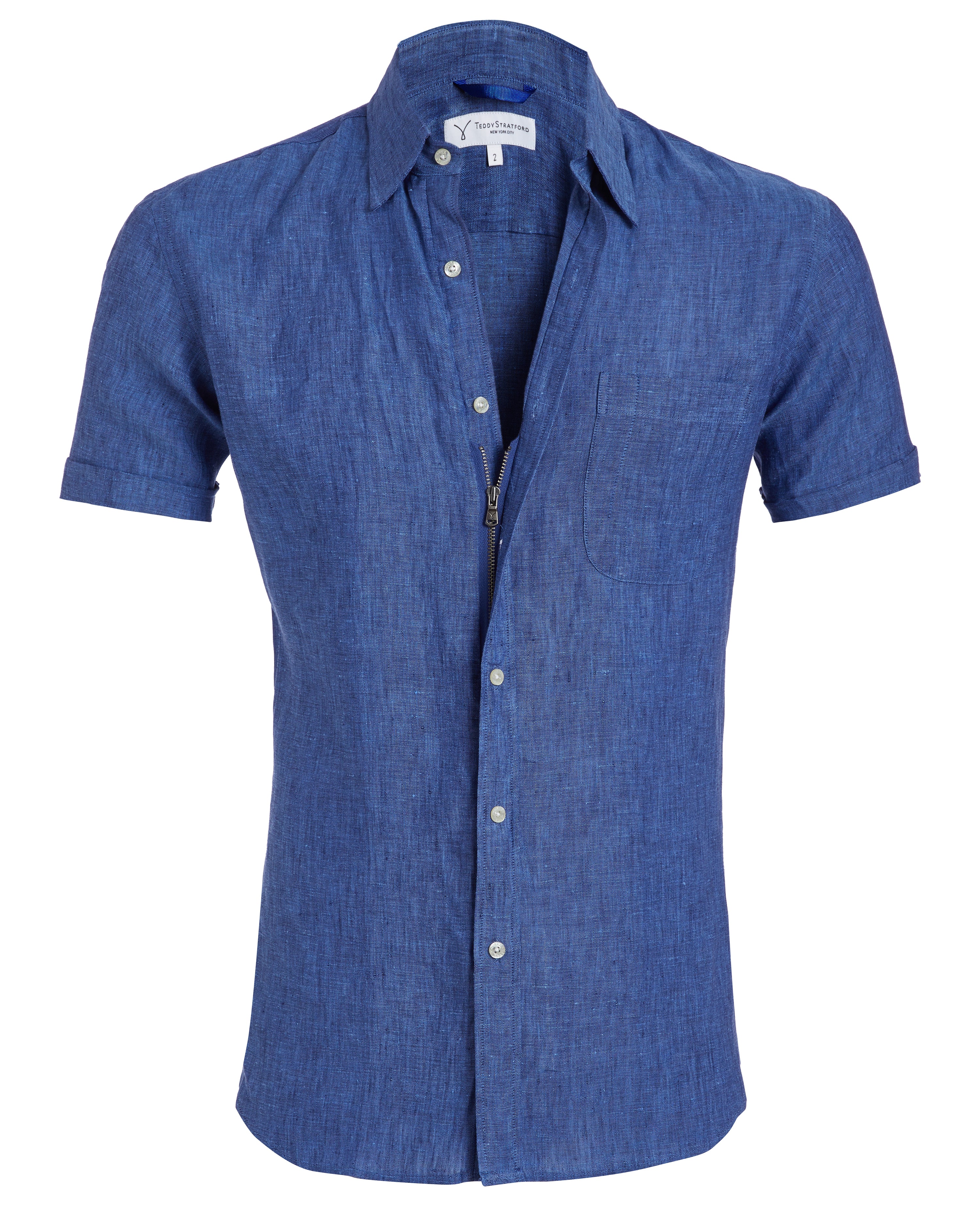 Short Sleeve 1-Pocket Linen - Tan Khaki